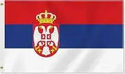Large 3×5 FT Serbia Flag, Big Serbian 75D National Outdoor Banner,DecorGarden With Brass Gromment