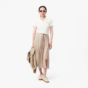 Long Pleated Flannel Skirt