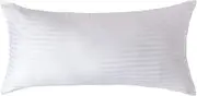 HOMESCAPES White Pure Egyptian Cotton Euro Size Pillowcase 40 x 80 cm 330 TC 500 Thread Count Percale Equivalent Satin Stripe Pillow Case with Zip