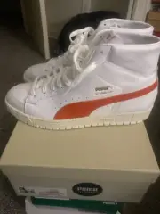 PUMA Ralph Sampson 70 OG Mid White Tigerlily New Men Size 10.5 High Top Classic