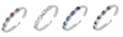 Silver Adjustable Infinity Toe Ring Sterling Silver 925 Assorted Color CZ 2 mm