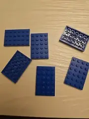 NEW LEGO 6X BLUE PLATE 4x6 #3032.