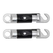 2x Connect Aluminum Carabiner Locklip Micro Key Holder Clip Black/Silver 14cm