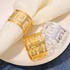 Classic Napkin Buckle Textured Ring Elegant Hollow Design Rings Set Corrosion
