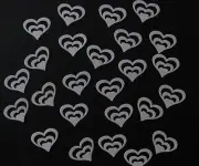 24 EDIBLE CUPCAKE CAKE RICE PAPER TOPPERS WHITE HEARTS