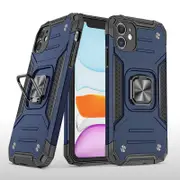 MCC Shockproof iPhone 12 Heavy Duty Case Cover Tough Apple Ring Holder [Dark Blue]