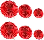 6Pcs folding fan chinese decor wedding table decorations japandi decor Decorative Fan vintage hand fans red paper fan Chinese Style Fan Ornament Fan Adornment Fan ceiling fan chic