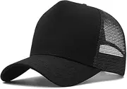 [Generic] XXL 62-65cm Trucker Mesh Hat 5-Panel Baseball Cap Plain Oversize Hat Big Head