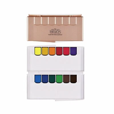 MijELLO Mission Gold Watercolor Pan Set 0.l oz x 12color MPW-2012
