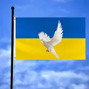 Ukraine Flag Peace Of Dove Flag 3 x 5 Ft Ukraine Flag Banner Polyester Ukrainian Peace Flags with Brass Grommets