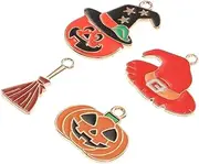 TEHAUX Halloween Jewelry Charms Set 40pcs Alloy Gothic Charms Enamel Beads for Jewelry Making Mini Ornaments