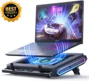 V10 RGB Gaming Laptop Cooling Pad Stand 4.72" Fan 13-17.3" USB 4-Port Adjustable