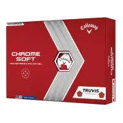 Golf 2022 Chrome Soft Golf Balls, White/Red Truvis
