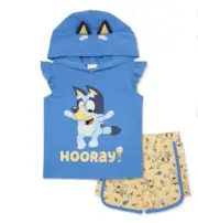 Bluey Girls Size 4T Shorts Set, New!