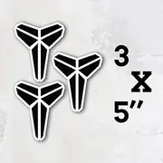 Koby Bryant Logo Lakers Basketball Los Angeles Vinyl Sticker Art Decal Set of 3 Pieces - 5'' Longer Side