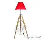Floor Wooden Corner Floor Lamp Stand Brown Tripod Modern Studio/Office Stand LED