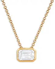 Bloomingdale's Fine Collection Certified Lab Grown Emerald Cut Diamond Bezel Set Pendant Necklace in 18K Yellow Gold, 2.0 ct. t. w.