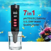7-in-1 TDS Water Tester 0.01 High Accuracy Digital pH Meter PH/ TDS/ EC/ Salinity/ Temperature Tester PPM Water Tester for Drinking Water Hydroponics Plants Aq