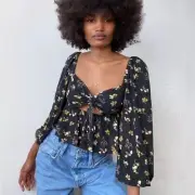 Urban Outfitters Floral Peasant Blouse, Size Large