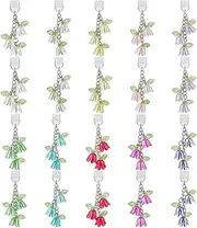 GOMAKERER 20 Pcs 10 Colors Flower Dust Plug Charms, Type C Dust Plugs 2.16 Inch Long Mobile Dustproof Plug with Flower Pendants USB C-Port Caps Protector for Most Type C Phone