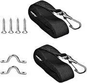 Adjustable Bimini Top Straps Boat Cover Strap with Double End Snap Hook Boat Awning Hardware 2PCS, Marine Webbing Straps
