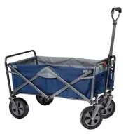 Folding 4 Wheel Wagon Chariot Trolley Foldable Collapsible Cart Navy PICK UP