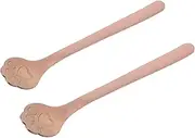 CATIEBYE 2pcs Dessert Spoons: Stainless Steel Spoons for Coffee Espresso Stirring - Small Teaspoons with for Ice Cream Cake and Afternoon Tea