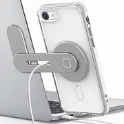 Galvanox Magnetic Wireless Charger for iPhone 12/13 (15W) Adjustable Desktop Computer/Laptop Phone Holder Compatible with Magsafe Charging (Aluminum Silver)