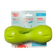 West Paw Zogoflex Qwizl Dog Puzzle Treat Toy, Large 6.5 Inches, Granny Smith