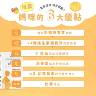 【MIHONG米鴻生醫】全孕期綜合維生素3盒(60顆/盒 蔬食好孕媽咪系列 - 全孕期適用 益生菌/葉酸/鈣/鐵/肌醇)