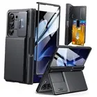 TONGATE Wallet for Z Fold 6 Case with Glass Screen Protector, [Card Holder]