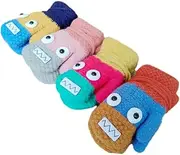 [MOBUTOFU] 4pairs Cartoon Fingerless Gloves for Boy Girl Portable Warm Mittens for Boys and Girls Cozy Lined Adorable Design for Daily Use and Cold Weather Activities
