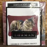 Ehrman Elian McCready George Cat Red Cushion Front Tapestry Needlepoint Kit New!