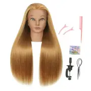 30 Inch Long Blonde Real 80% Human Hair Mannequin Head with Stand for