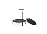 40¡° Mini Fitness Trampoline Gym Rebounder Handrail Jogger Home Cardio Exercise