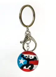 PUERTO RICO RICAN Flag w Coqui Taino Double Sided Acrylic KEY CHAIN CAR SOUVENIR