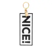 [Moschino] Moschino Slogan-print Keyring ONE SIZE WHITE/BLACK