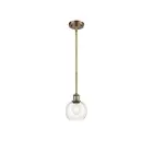 Innovations Ballston Athens 6" 1 Light Mini Pendant 1S, BB/CL - 516-1S-BB-G122-6