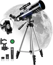 ESSLNB Telescope 36070 Telescopes for Astronomy Adult with Adjustable Tripod and Phone Adapter 70mm Fully Coated Lens 3X Barlow Lens Moon Filter
