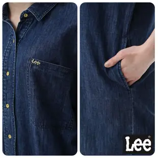 Lee 牛仔襯衫寬長版設計 女 藍 Modern 1603164VX