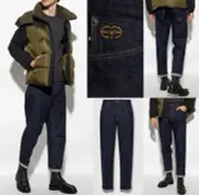 Emporio Armani Jeans Loose Fit Pants Trousers Retro Pants Denim Navy Blue New 31
