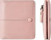[TFKGS] Slim Wallet for Women Vegan Leather RFID Blocking, Small Thin Credit Card Holder Bifold Compact Pocket Ladies Mini Purse, 1-Pink, Minimalist