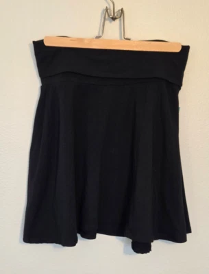 Maurices Black Mini Sway Skirt Size Small Flutter Pull On Rollover Waist NWT