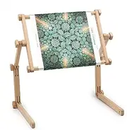Needlework Table and Lap Hands-Free Stand with Adjustable Frame Made of Organic Beech Wood Tapestry Cross Stitch Embroidery Frame Holder (35х48 cm (13.7" x 18.8"))