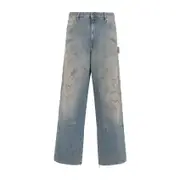 [Golden Goose] Golden Goose-Light Blue Painter Marley Cotton Jeans-Uomo 50 IT