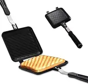 Camping Toaster, Stovetop Sandwich Maker, Double-Sided Non-Stick Toastie Pan with Heat-Resistant Handles for Outdoor, Home, Camping