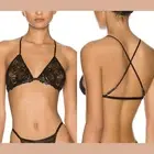 NWT $28 Free People Everyday Lace Triangle Bralette Black Combo [ Small ] #5290