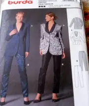 * JACKET & PANTS BURDA Sewing Pattern Sizes 6-8-10-12-14-16 UNCUT