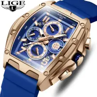 在飛比找蝦皮商城精選優惠-Lige 新款手錶計時碼表時尚男士運動軍事矽膠日曆手錶男士手
