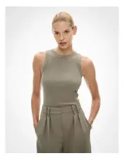 [Witchery] Crew Rib Tank in Khaki